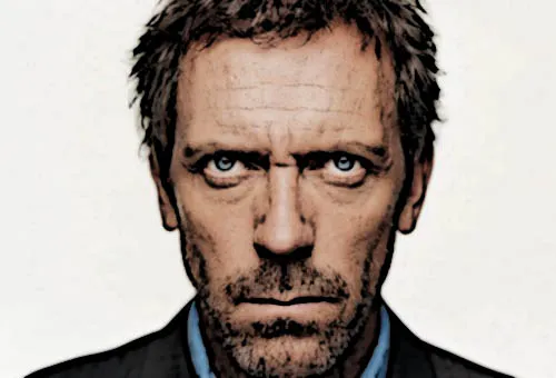 Retrato de Gregory House mirando fijamente a cámara