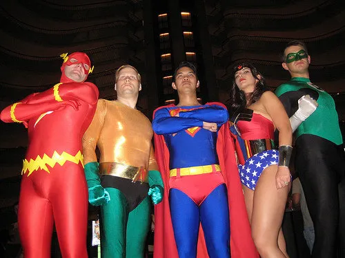 Cosplayers de la Liga de la Justicia en la Dragon Con
