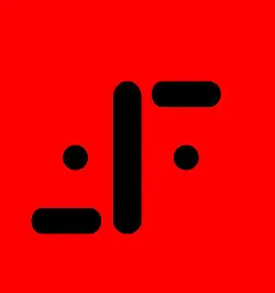 Emblema de los visitantes de V sobre fondo rojo