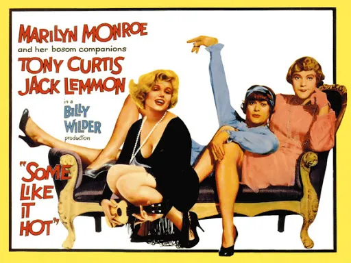Póster de Con faldas y a lo loco con Marilyn Monroe, Tony Curtis y Jack Lemmon