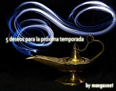 Lámpara mágica con humo azul y el texto «5 deseos para la próxima temporada»