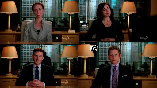 Cuatro candidatos a socio en un anuncio en The Good Wife
