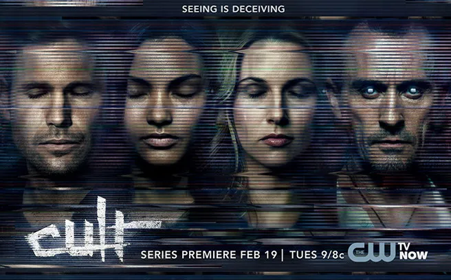 Póster de Cult con los rostros de sus protagonistas