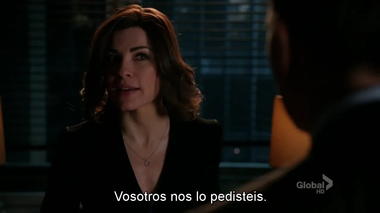 Alicia Florrick con el subtítulo «Vosotros nos lo pedisteis» en The Good Wife