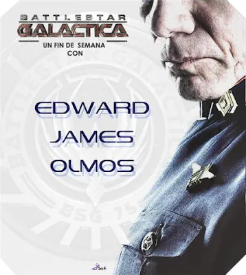 Cartel «Un fin de semana con Edward James Olmos» con Adama de perfil